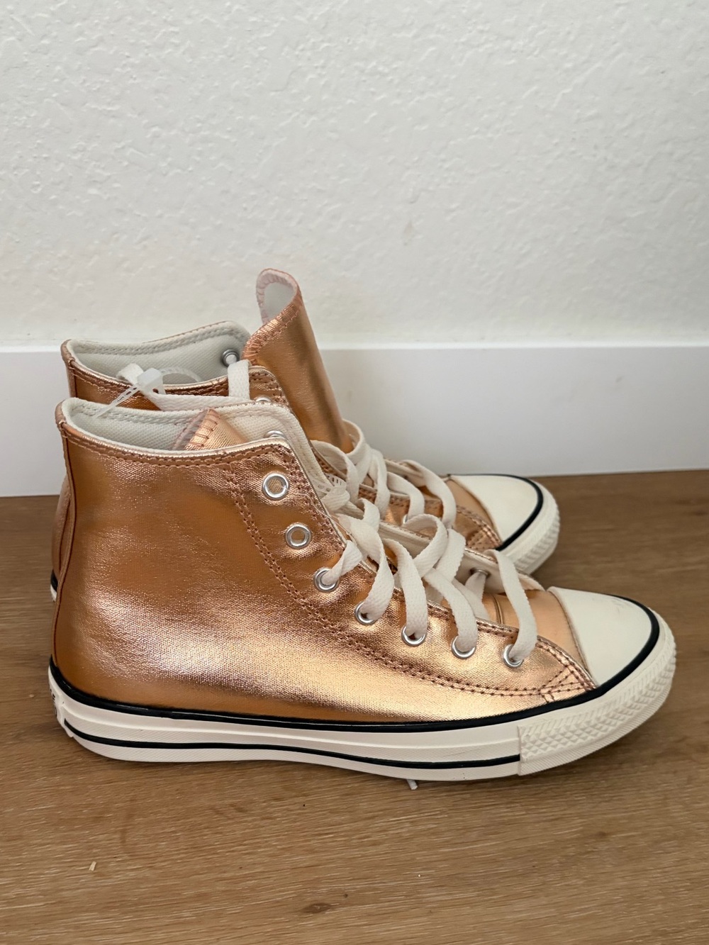 Converse Kids Metallic Rose Gold High-Top Sneakers